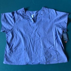 Landau 4XL blue scrub top NEW
